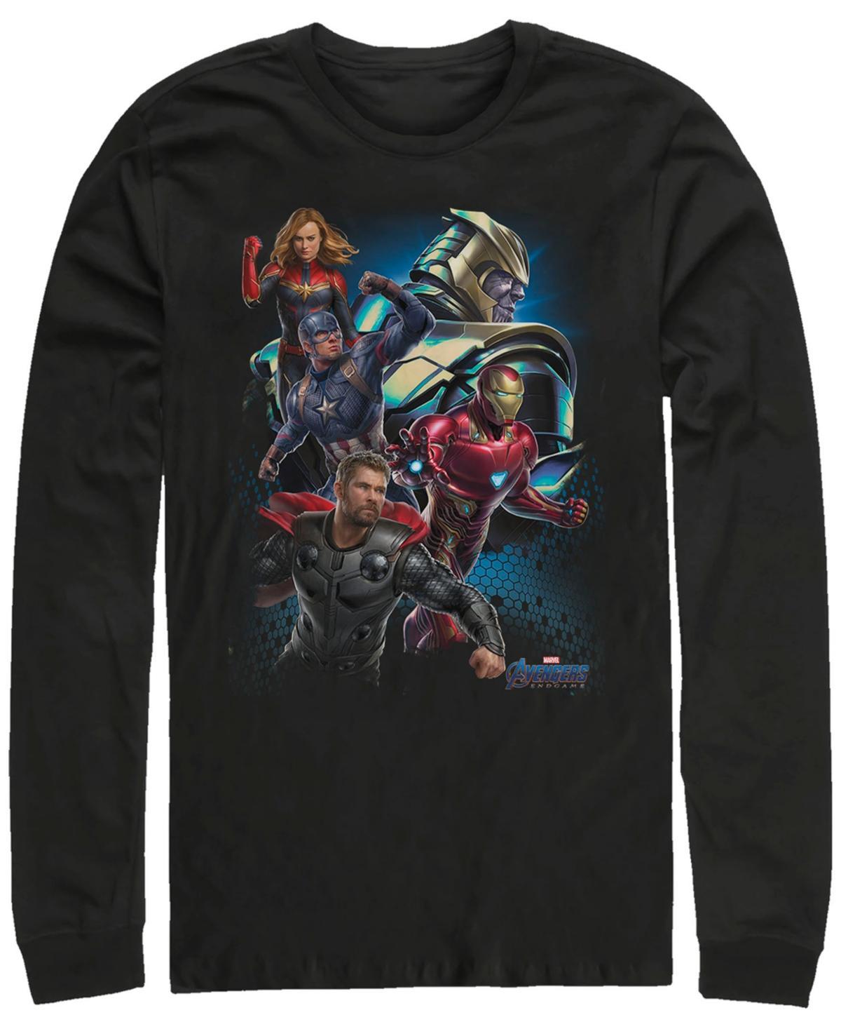 Marvel Mens Avengers Endgame Group Action Pose, Long Sleeve T-shirt Product Image