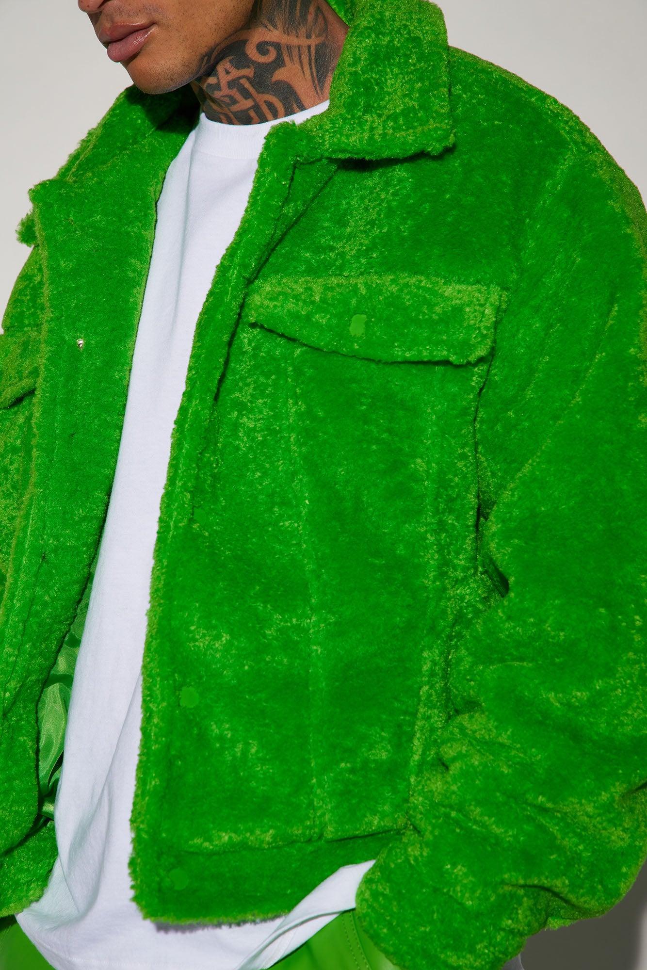 Tacoma Shearling Trucker Jacket - Green Product Image