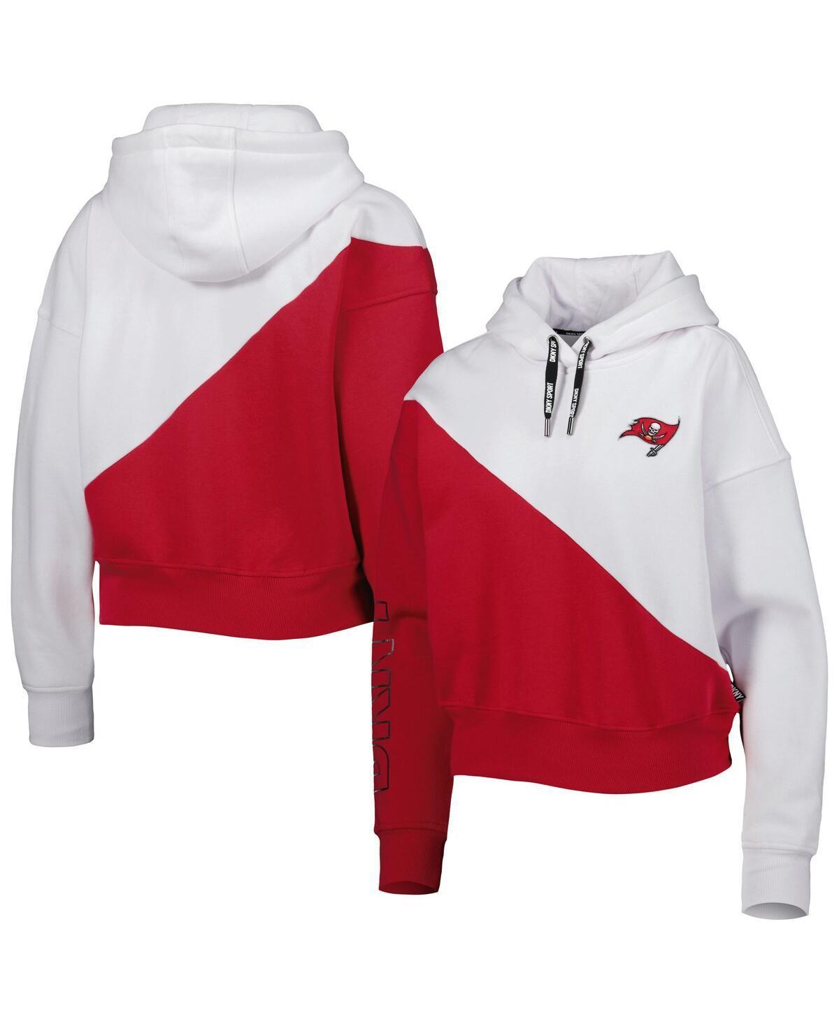 Womens Dkny Sport White Tampa Bay Buccaneers Bobbi Color Blocked Pullover Hoodie - White Product Image