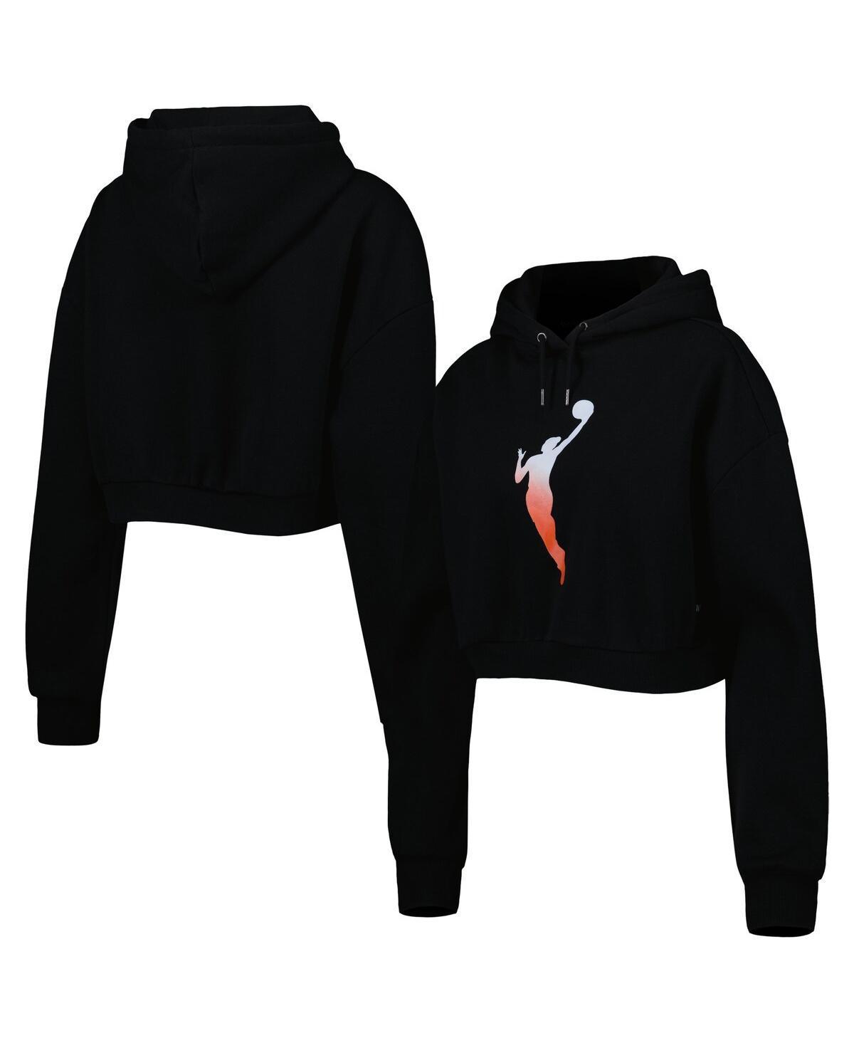 Womens The Wild Collective Black Wnba Logowoman Cropped Pullover Hoodie Product Image