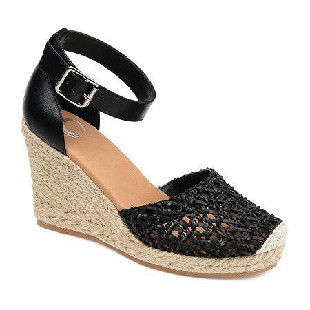 Journee Collection Sierra Womens Wedge Sandals Black Product Image