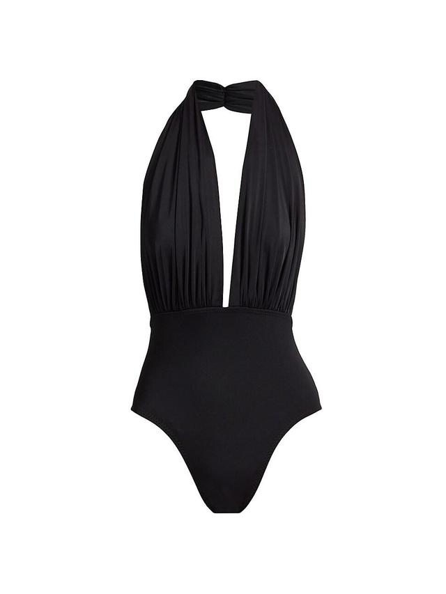 Norma Kamali Halter One Piece Swimsuit Black XS Product Image