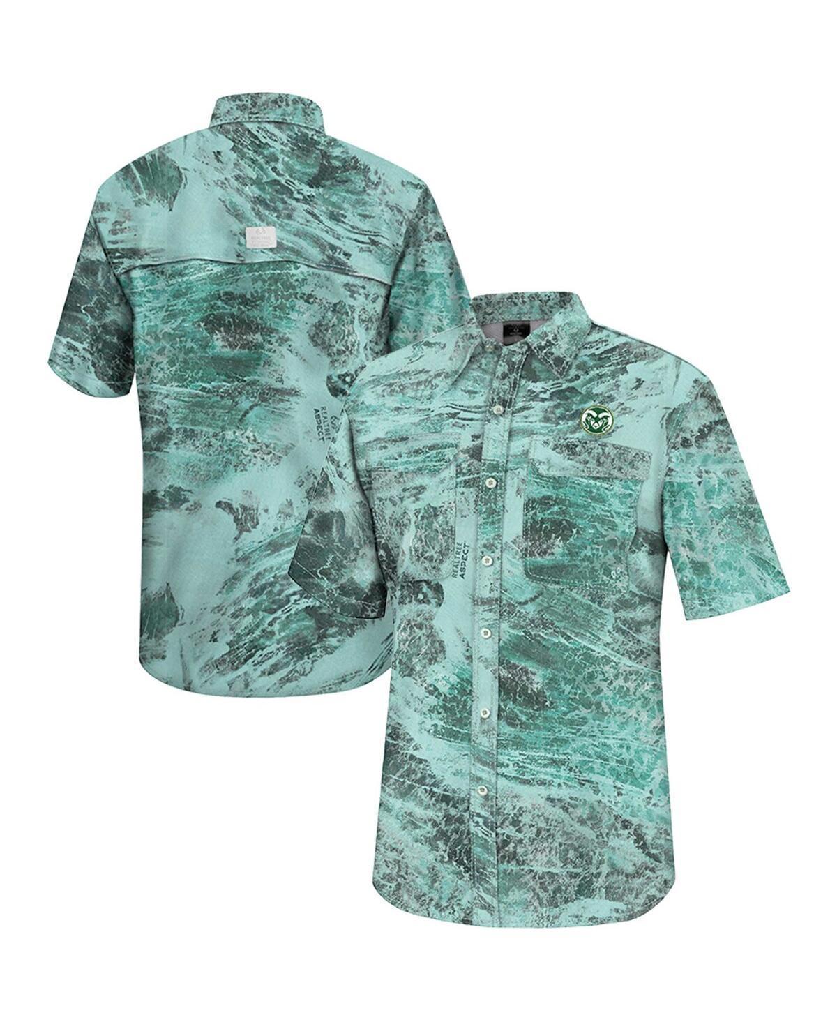 Mens Colosseum Green Colorado State Rams Realtree Aspect Charter Full-Button Fishing Shirt Product Image