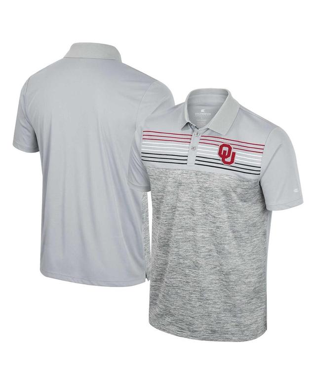 Mens Colosseum Gray Oklahoma Sooners Cybernetic Polo Shirt Product Image