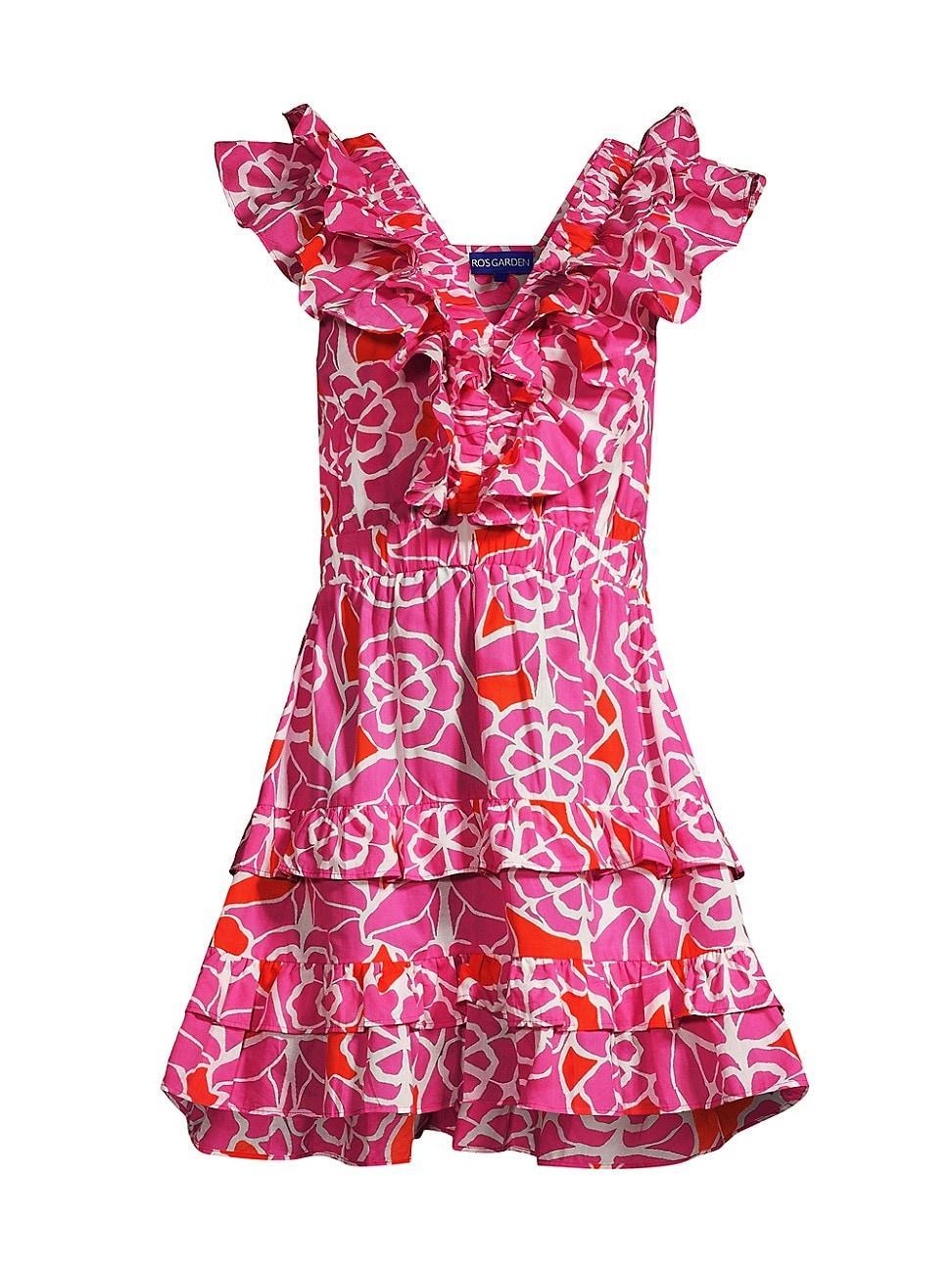 Womens Dante Floral Cotton Frill Minidress Product Image