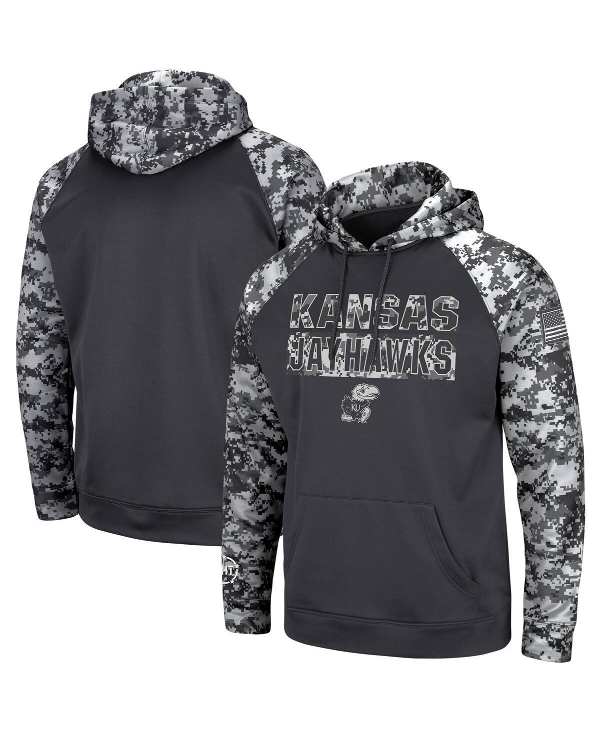 Mens Charcoal Kansas Jayhawks Oht Military-Inspired Appreciation Digital Camo Pullover Hoodie Product Image