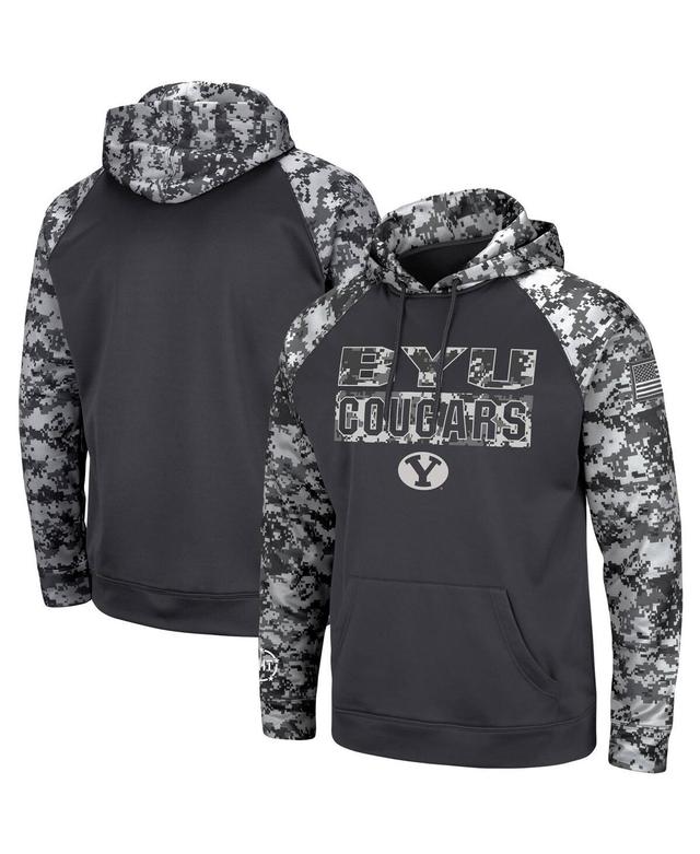 Mens Colosseum Charcoal Byu Cougars Oht Military-Inspired Appreciation Digital Camo Pullover Hoodie Product Image