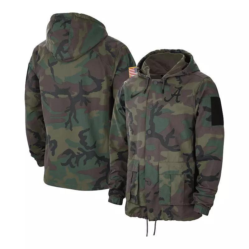 Mens Nike Camo Texas Longhorns Military Pack Lightweight Full-Snap Hooded Jacket TEX Green Product Image