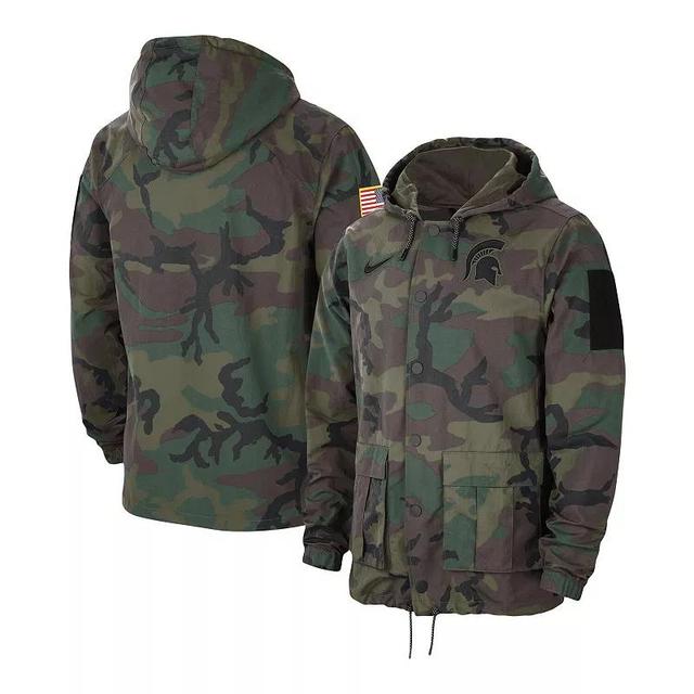 Mens Nike Camo Texas Longhorns Military Pack Lightweight Full-Snap Hooded Jacket TEX Green Product Image