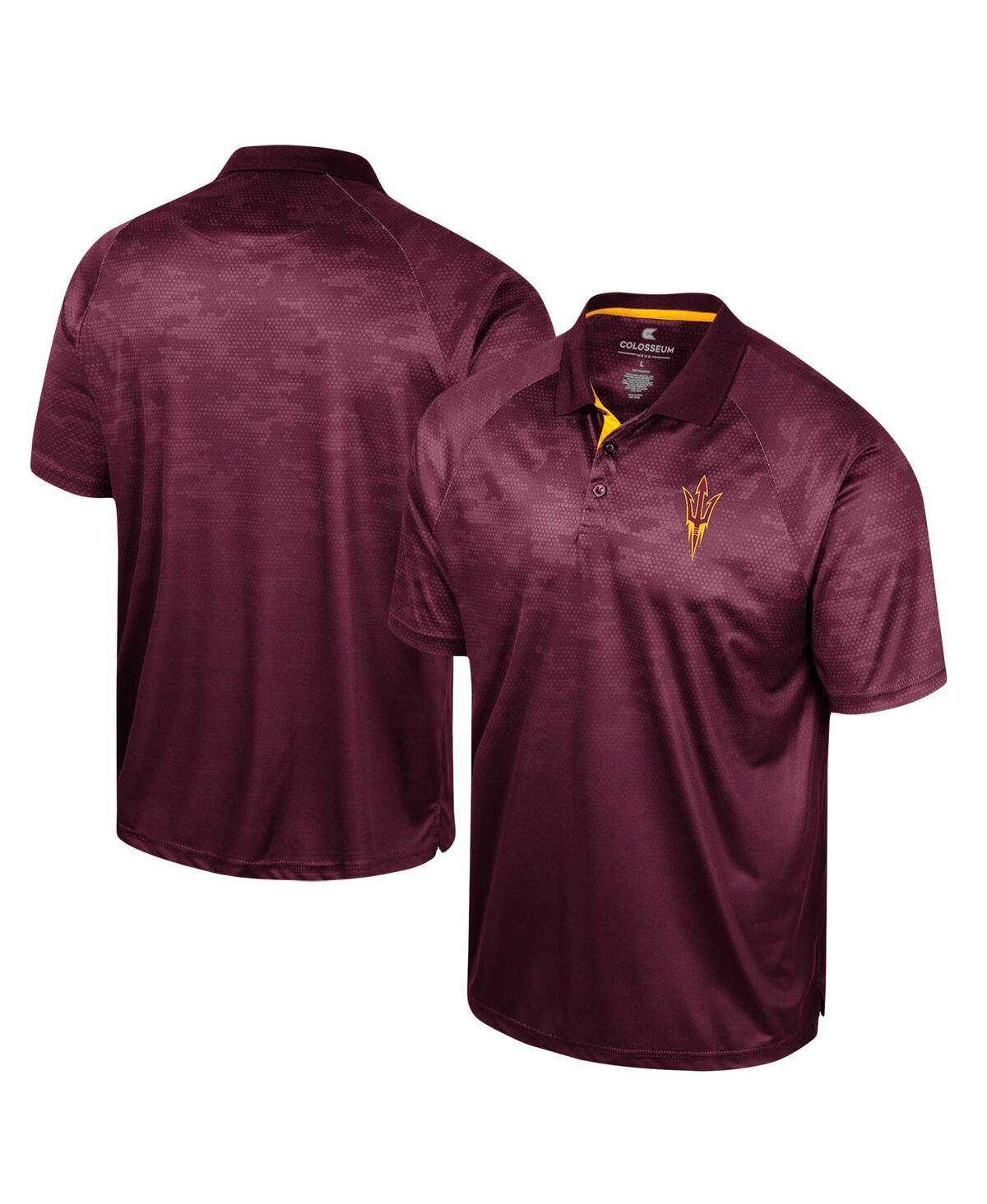 Mens Colosseum Maroon Arizona State Sun Devils Honeycomb Raglan Polo Shirt Product Image