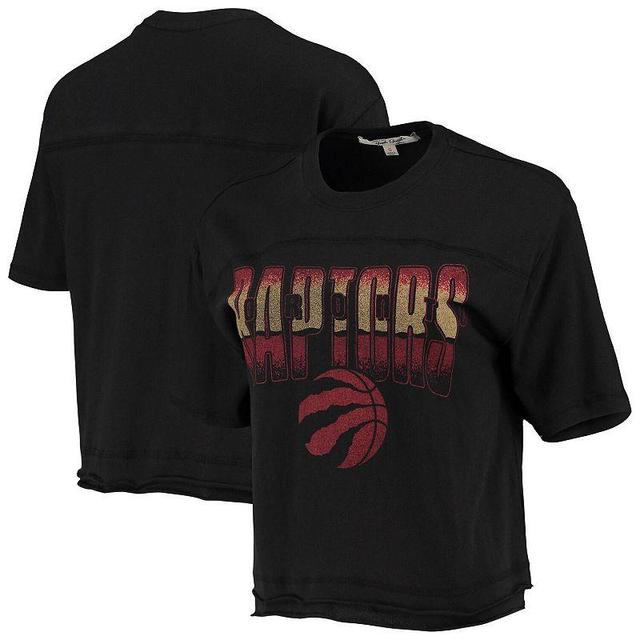 Womens Junk Food Black Toronto Raptors Gradient Crop Top Product Image