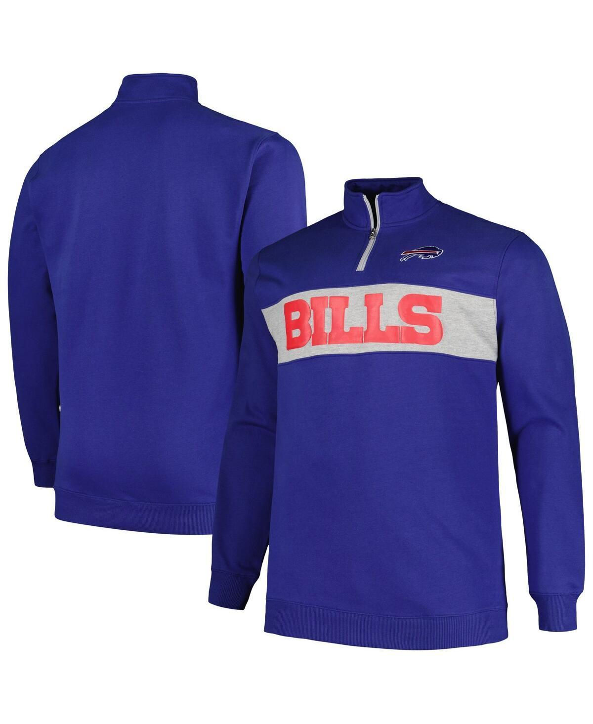 Mens Profile Royal Buffalo Bills Big & Tall Fleece Quarter-Zip Jacket Product Image