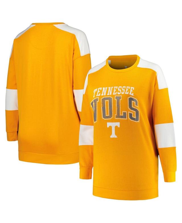 Womens Profile Tennessee Tennessee Volunteers Plus Size Striped Pullover Sweatshirt Product Image