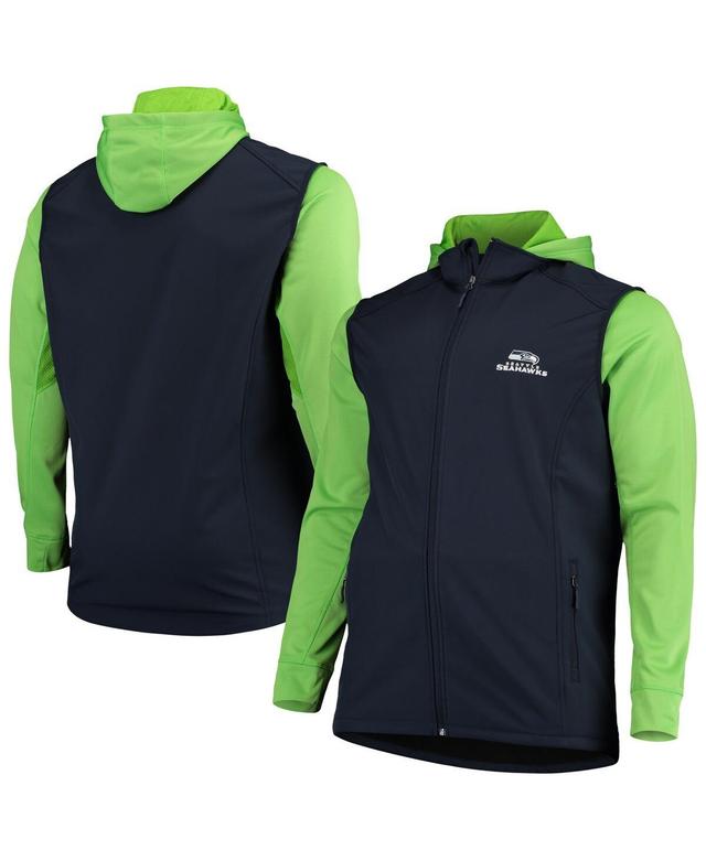 Mens Dunbrooke College /Neon Green Seattle Seahawks Big & Tall Alpha Full-Zip Hoodie Jacket Blue Product Image