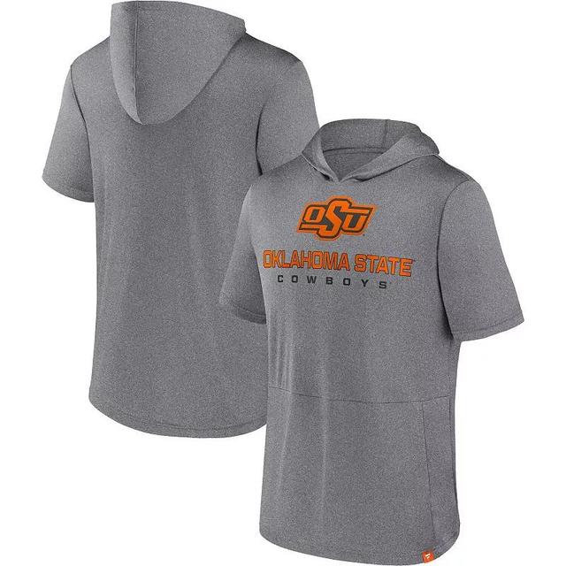 Mens Fanatics Branded Heather Gray Oklahoma State Cowboys Modern Stack Hoodie T-Shirt Product Image