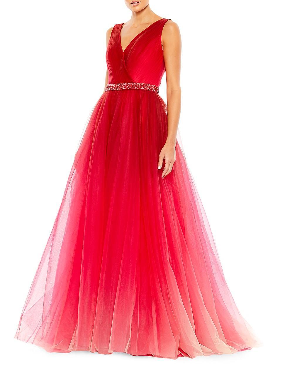 Womens Ombr Tulle Gown Product Image