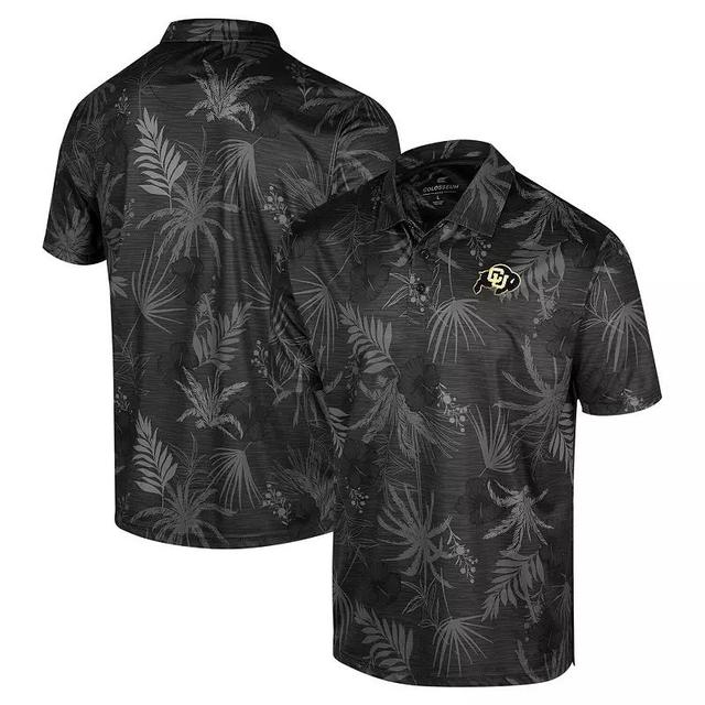 Mens Colosseum Black Colorado Buffaloes Big & Tall Palms Polo Product Image