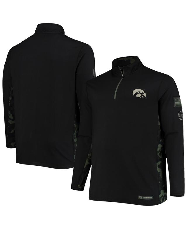 Mens Black Iowa Hawkeyes Oht Military-Inspired Appreciation Big and Tall Quarter-Zip Jacket Product Image