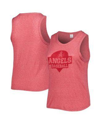 Womens Soft As A Grape Red Los Angeles Angels Plus Size High Neck Tri-Blend Tank Top Product Image