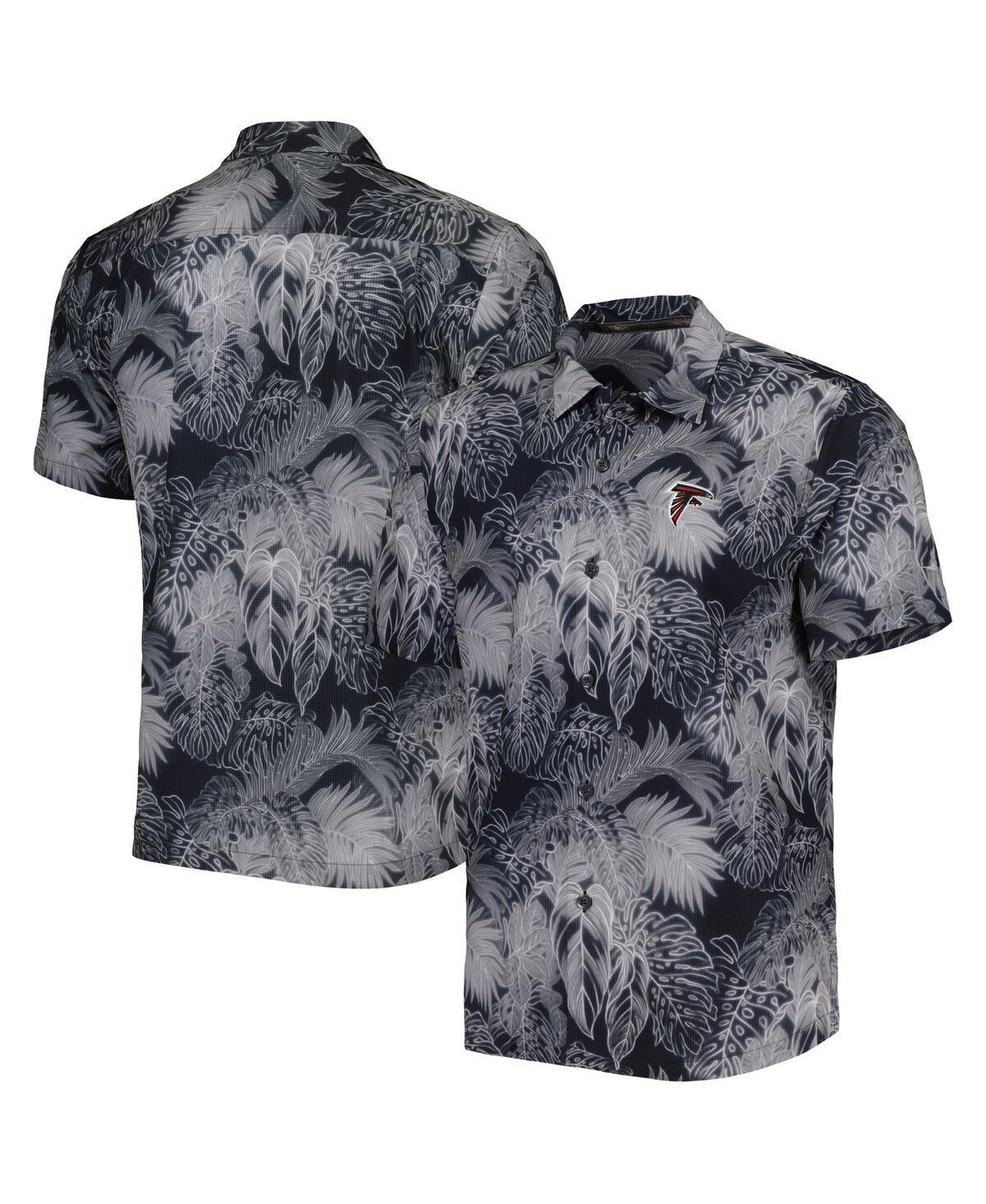 Tommy Bahama Mens Black Atlanta Falcons Coast Luminescent Fronds Camp IslandZone Button-Up Shirt Product Image