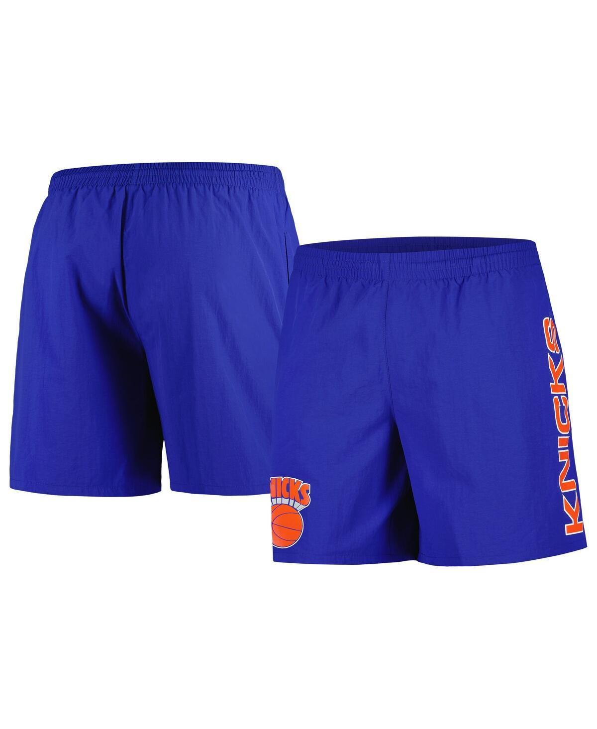 Mens Mitchell & Ness Blue Distressed New York Knicks Hardwood Classics 1990-1992 Throwback Logo Heritage Shorts Product Image