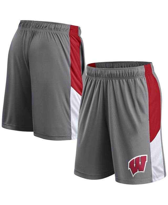 Mens Fanatics Gray Wisconsin Badgers Logo Shorts Product Image