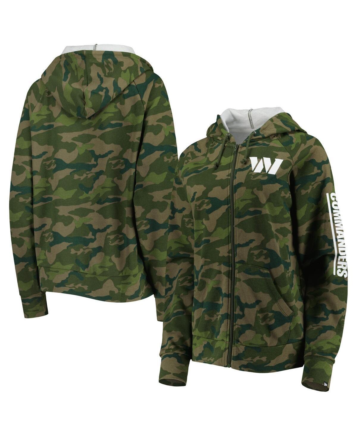 Womens New Era Camo Washington Commanders Raglan Full-Zip Hoodie Product Image