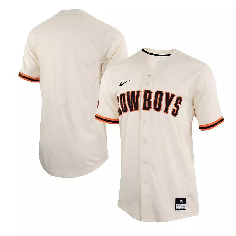 Mens Nike Cream Oklahoma State Cowboys Replica Baseball Jersey Product Image