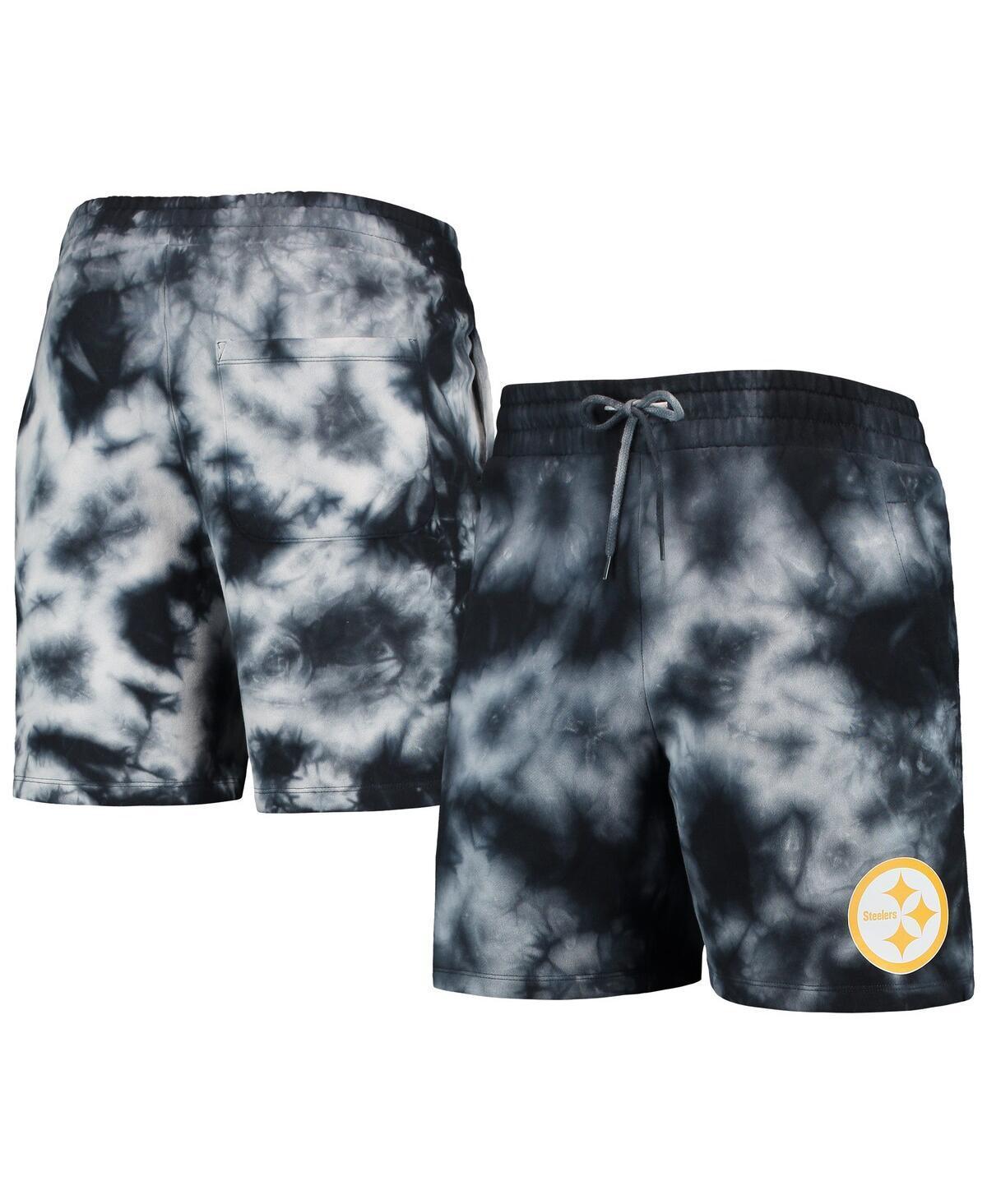 Mens New Era Black Pittsburgh Steelers Tie-Dye Shorts Product Image