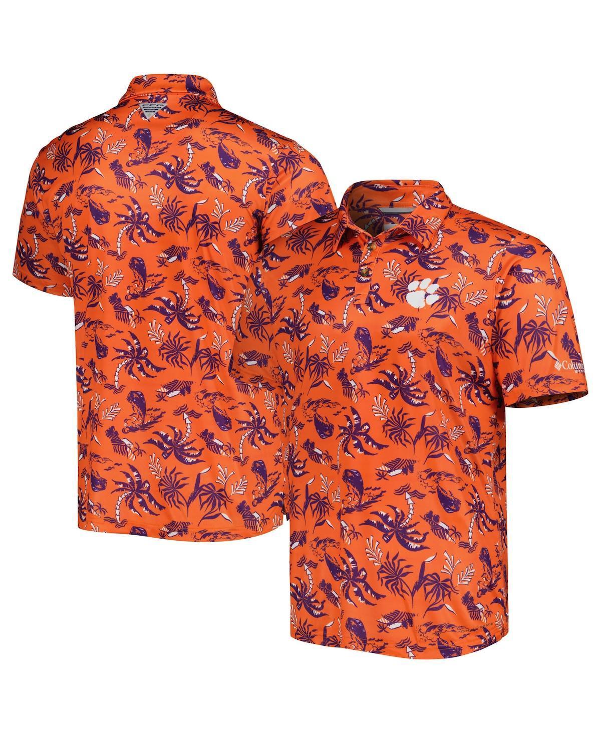 Mens Columbia Clemson Tigers Super Terminal Tackle Omni-Shade Polo Product Image