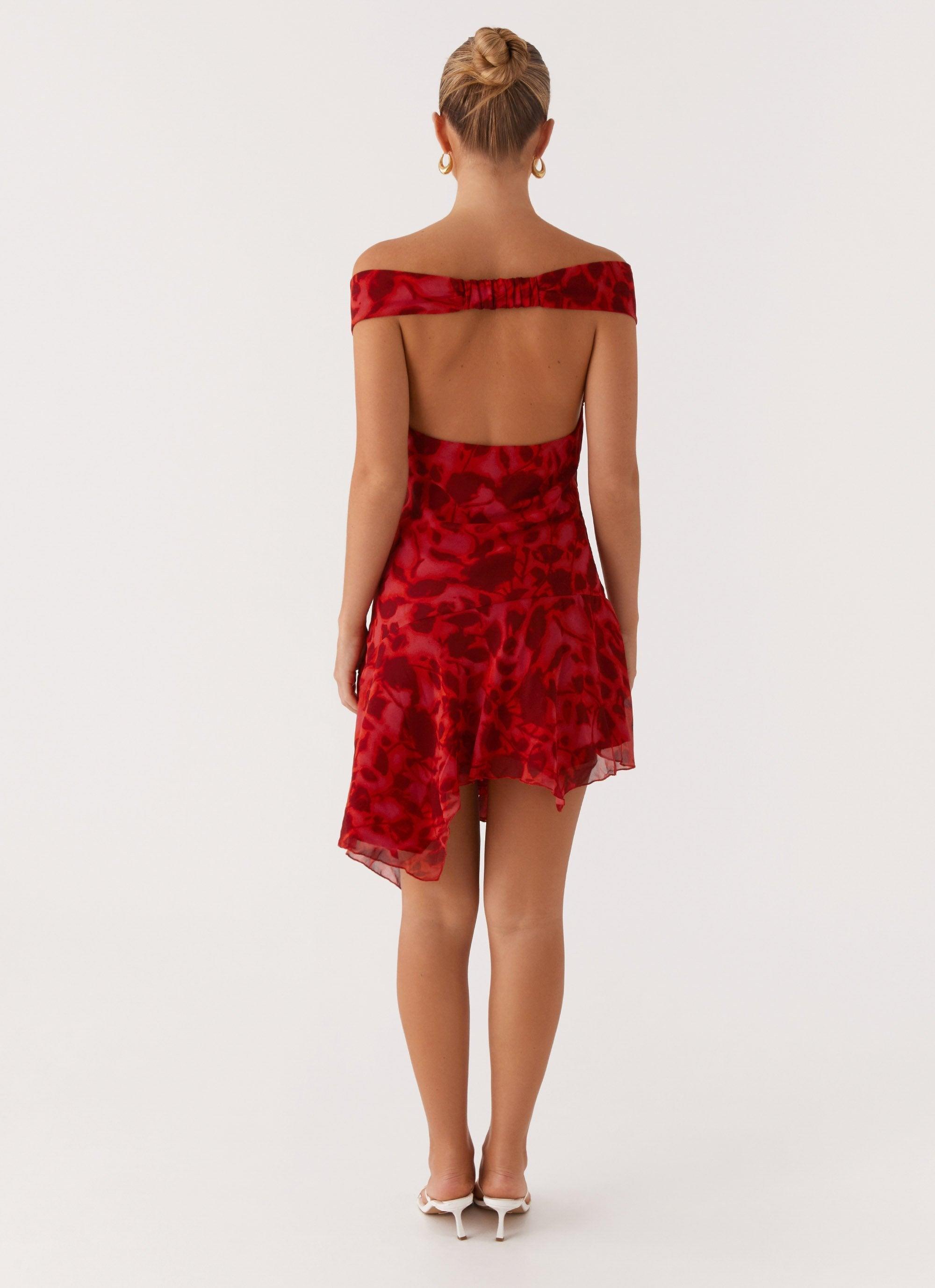 Alma Mini Dress - Deep Red Floral Product Image