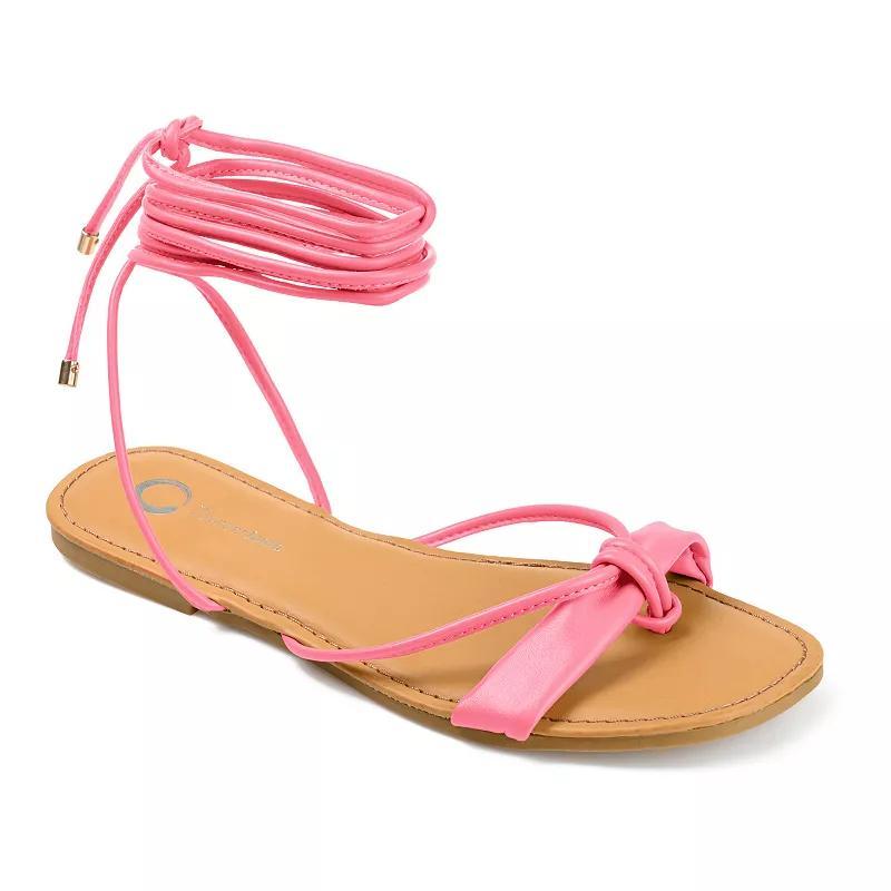 Journee Collection Tru Comfort Foam Jiyrie Womens Lace-Up Sandals Pink Product Image