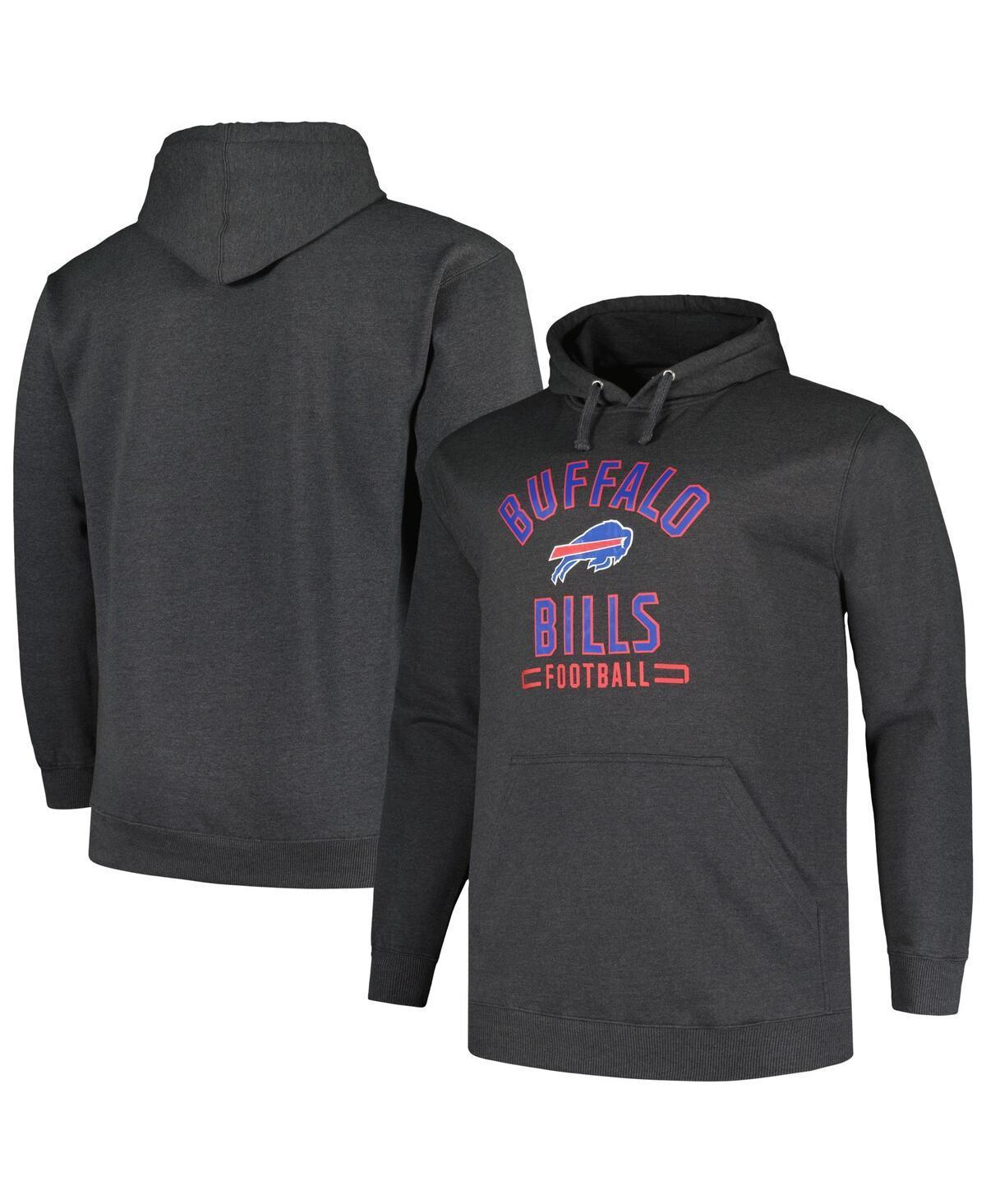 Mens Fanatics Branded Heather Charcoal Buffalo Bills Big & Tall Pullover Hoodie Product Image