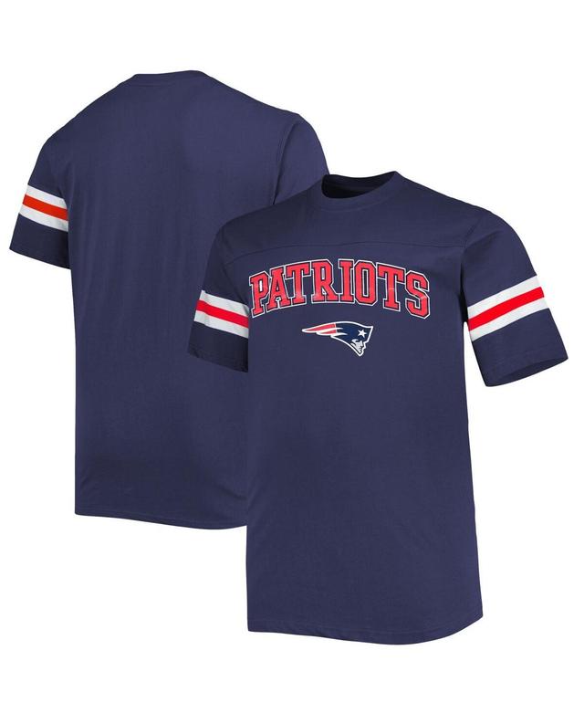 Mens Navy New England Patriots Big and Tall Arm Stripe T-shirt Product Image