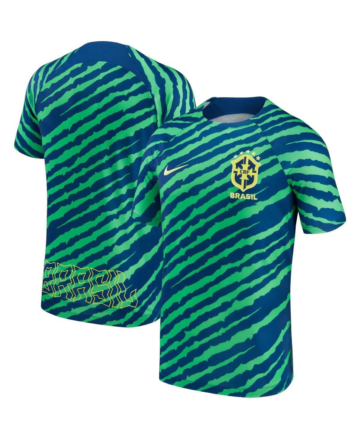 Mens Nike Blue, Green Brazil National Team 2022/23 Pre-Match Top - Blue Product Image