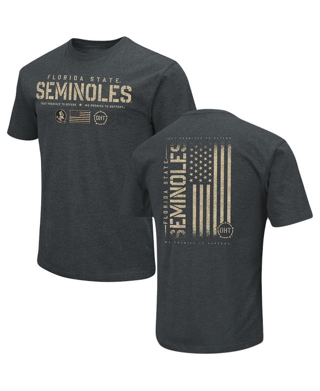 Mens Colosseum Heathered Black Florida State Seminoles Oht Military-Inspired Appreciation Flag 2.0 T-shirt Product Image