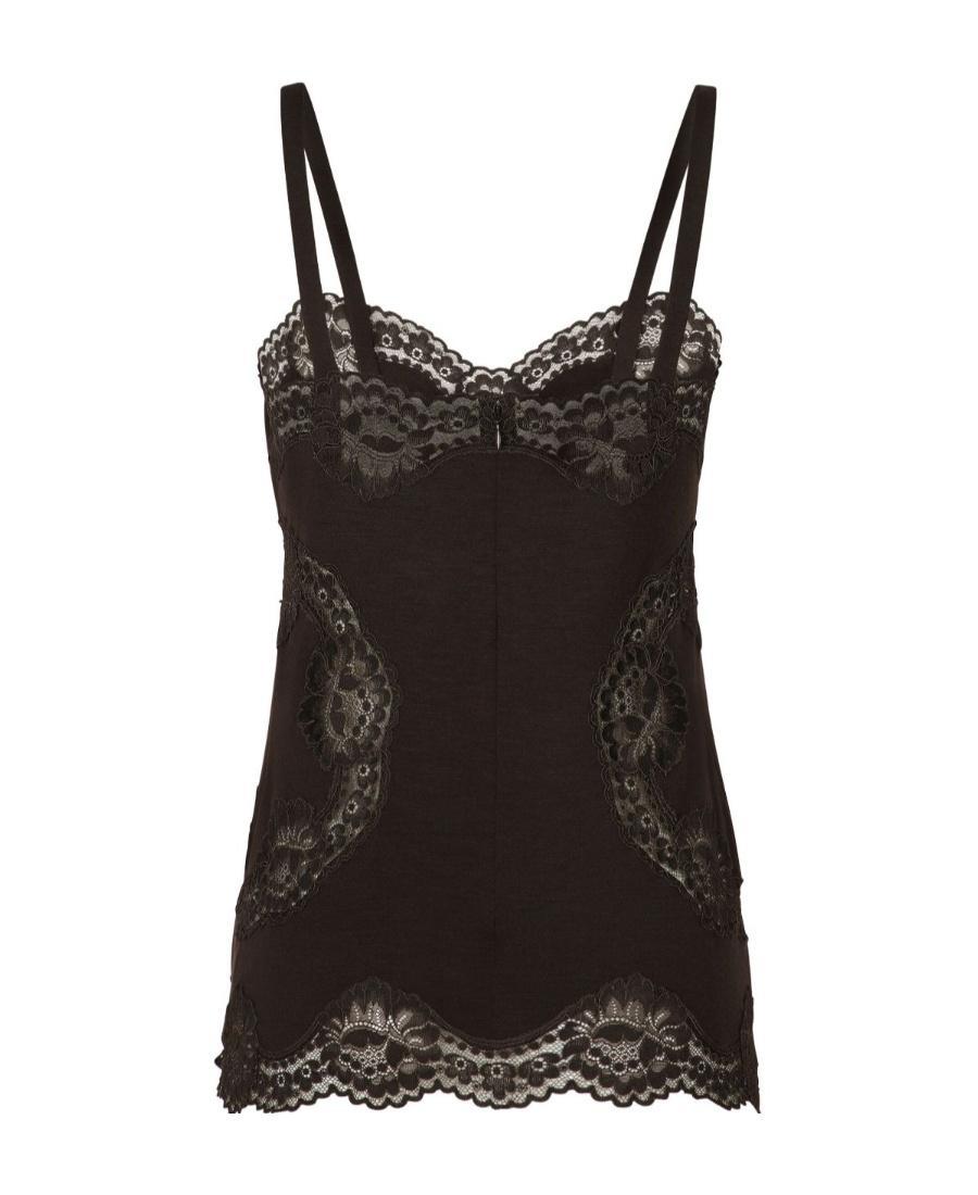 DOLCE & GABBANA Lace Trim Camisole In Black Product Image