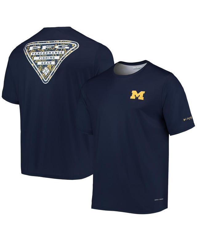 Mens Columbia Michigan Wolverines Terminal Tackle Omni-Shade T-Shirt Blue Product Image