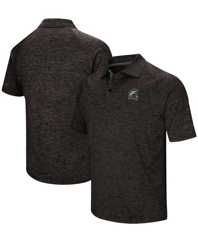 Mens Heather Black Michigan State Spartans Down Swing Polo Shirt Product Image