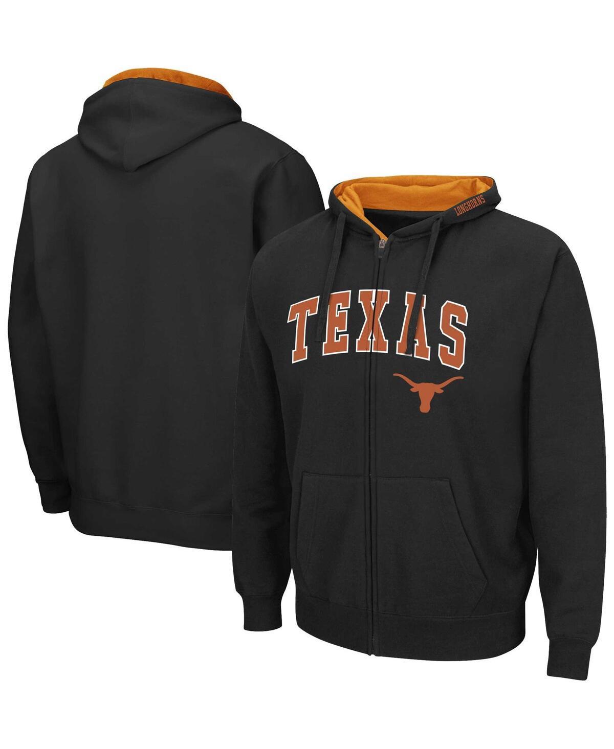 Mens Colosseum Black Texas Longhorns Arch & Team Logo 3.0 Full-Zip Hoodie Product Image