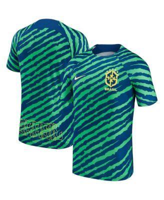 Mens Nike Blue, Green Brazil National Team 2022/23 Pre-Match Top - Blue Product Image