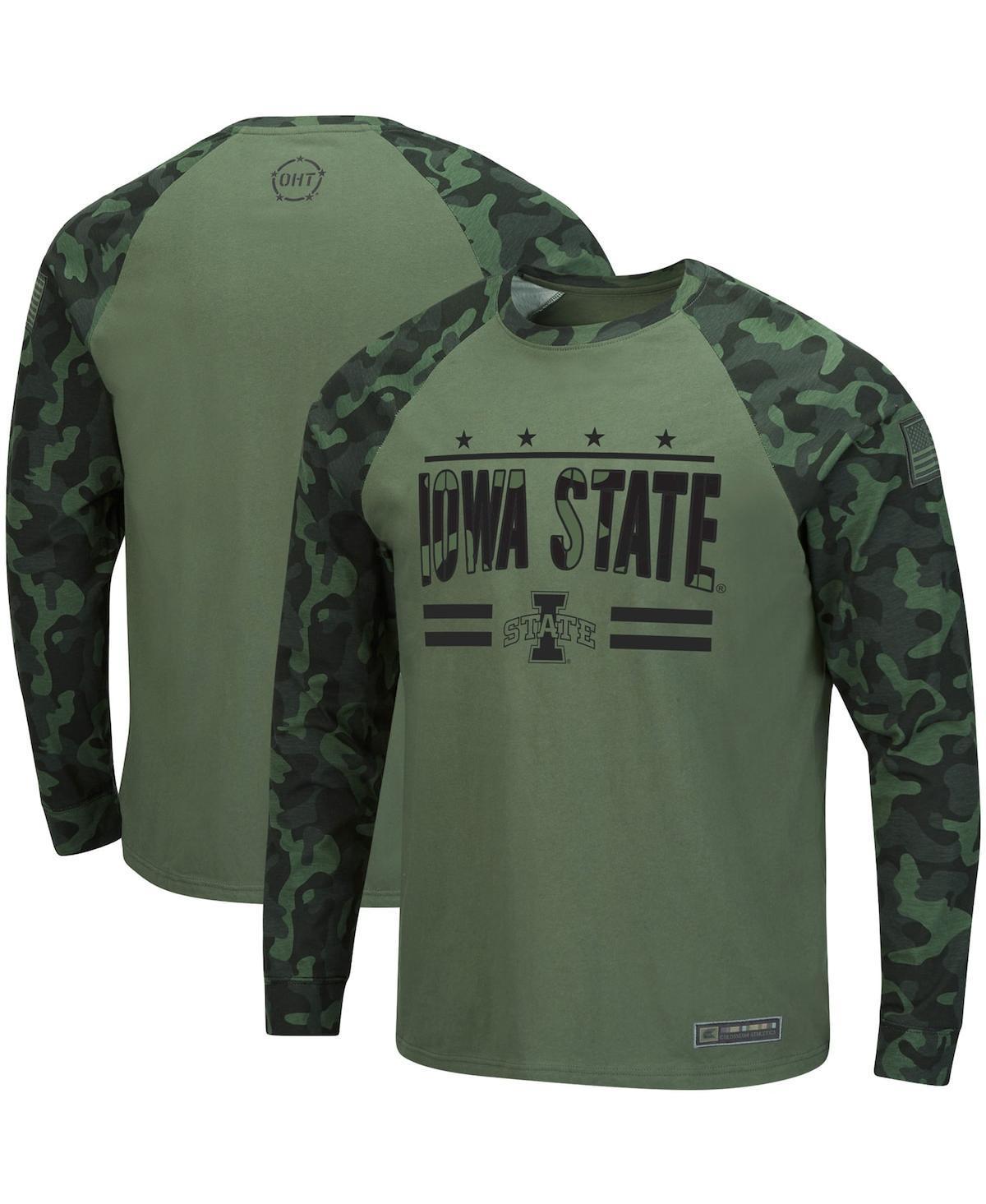 Mens Colosseum Olive/Camo Navy Midshipmen OHT Military Appreciation Raglan Long Sleeve T-Shirt Multicolor Product Image