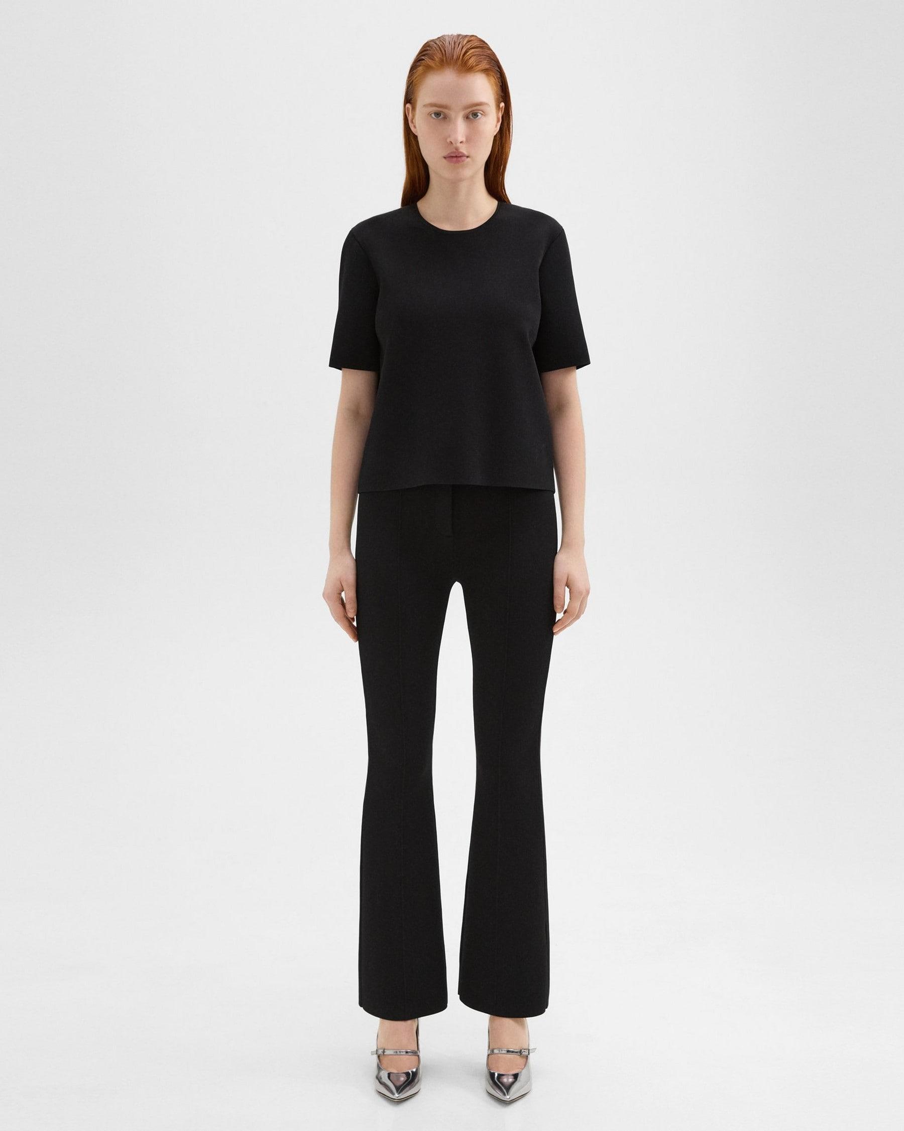 Flared Full Length Pant in Crepe Knit Product Image