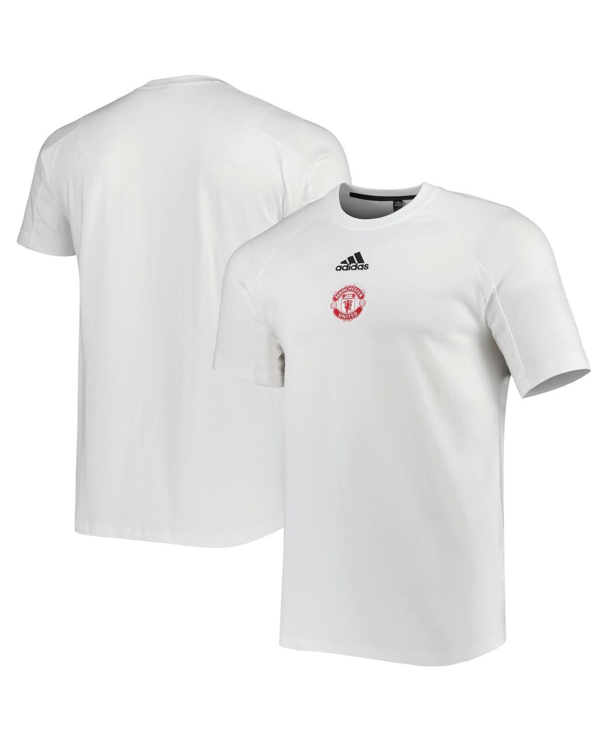 Mens adidas White Manchester United Raglan Travel T-Shirt Product Image