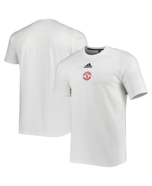 Mens adidas White Manchester United Raglan Travel T-shirt Product Image