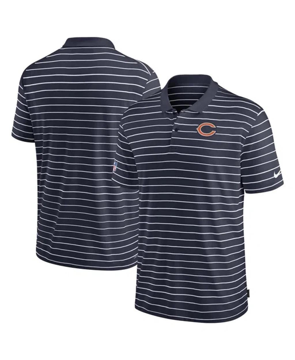 NIKE Men's Navy Chicago Bears Sideline Lock Up Victory Performance Polo In Navy,white Product Image