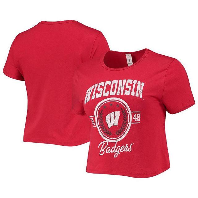 Womens ZooZatz Wisconsin Badgers Core Laurels Cropped T-Shirt Product Image