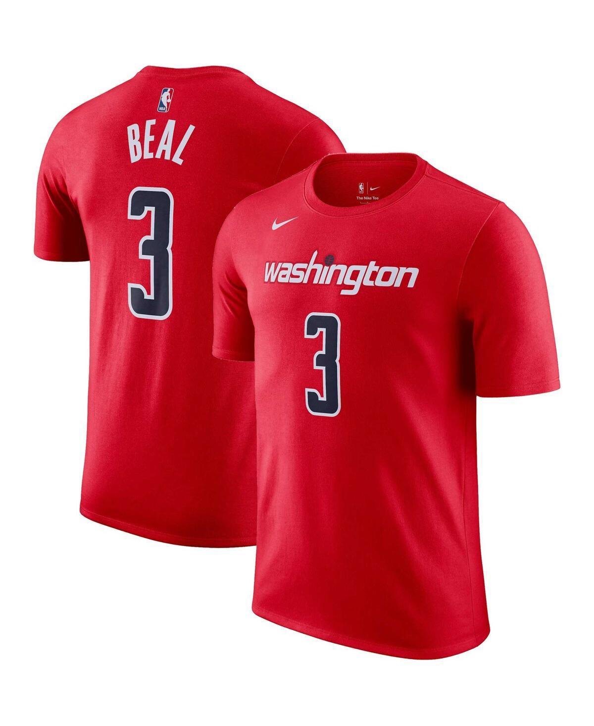 Mens Nike Bradley Beal Red Washington Wizards Icon 2022/23 Name and Number T-shirt Product Image