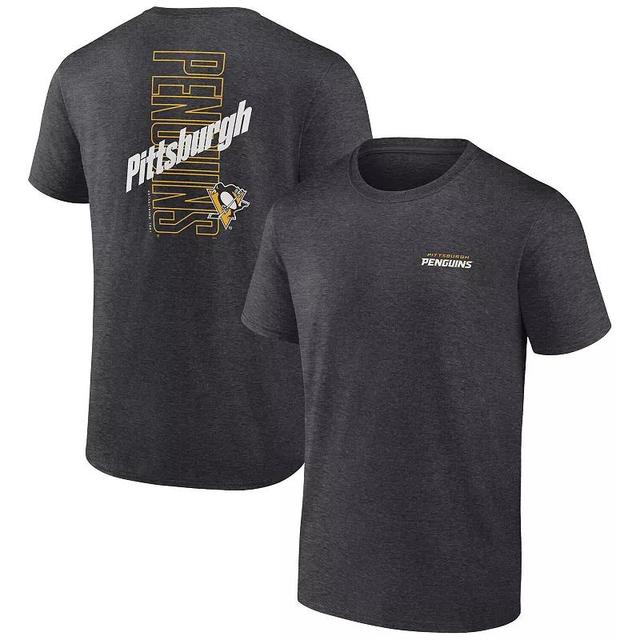 Mens Fanatics Branded Heather Charcoal Pittsburgh Penguins Backbone T-Shirt Product Image