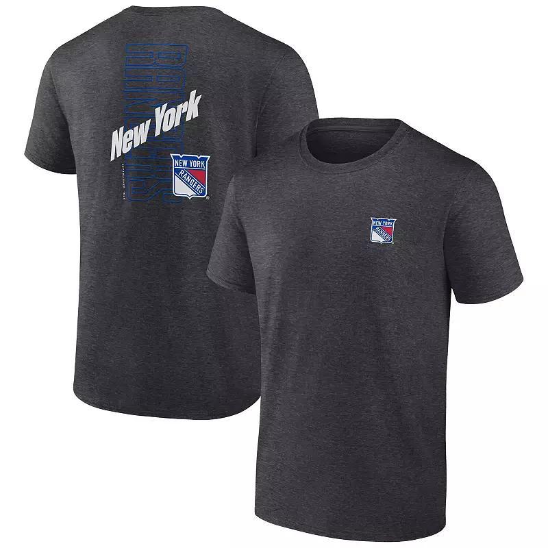 Mens Fanatics Branded Heather Charcoal New York Rangers Backbone T-Shirt Product Image